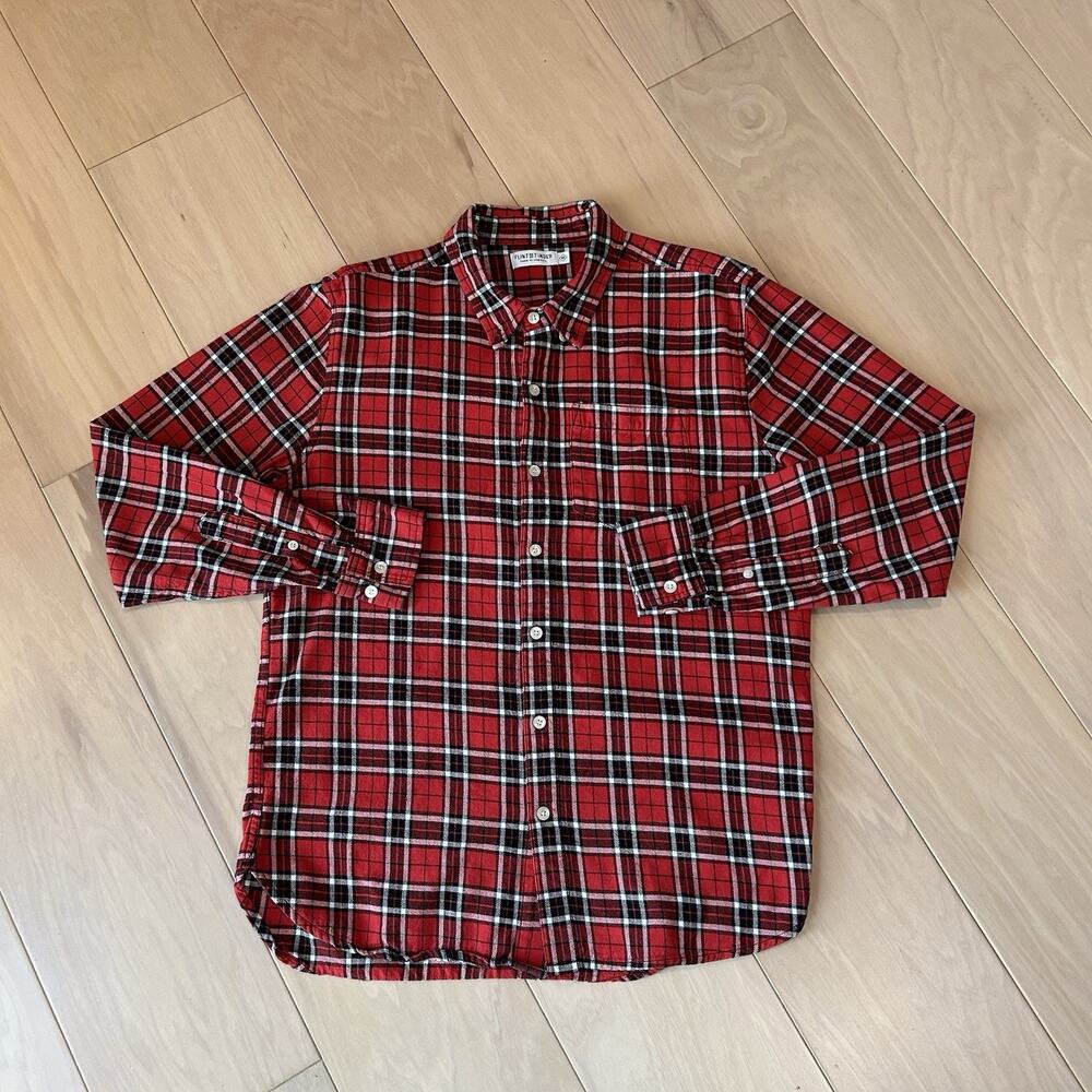 Flint and Tinder Red Plaid Button Down Shirt Flannel Men’s Medium